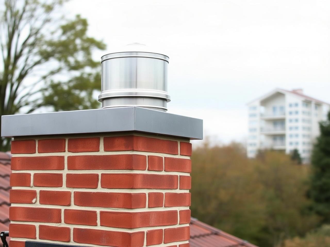 Rebuilt chimney fitted with a new aluminium cap